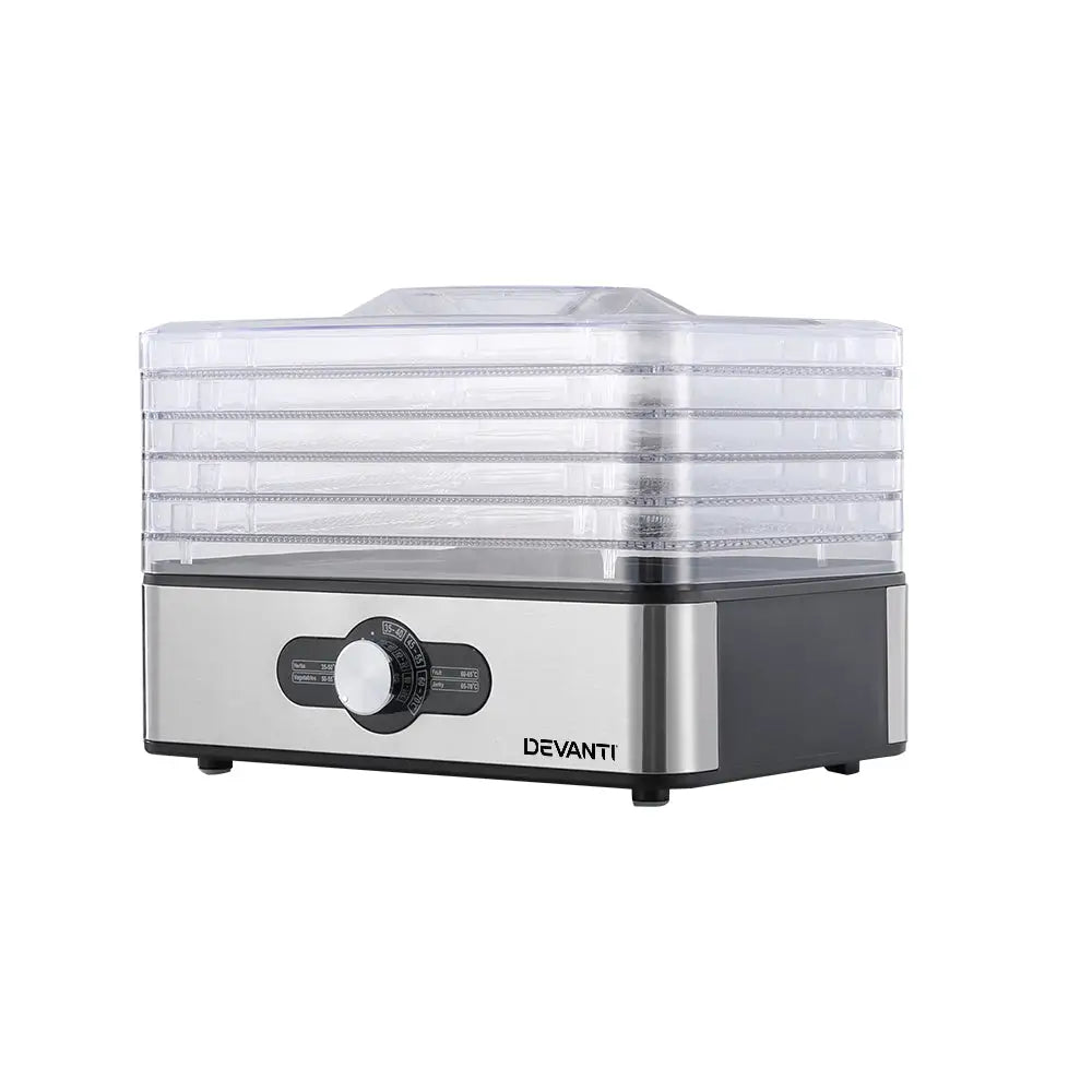 Devanti 5 Trays Food Dehydrator Stainless Steel Tray - Appliances > Appliances Others
