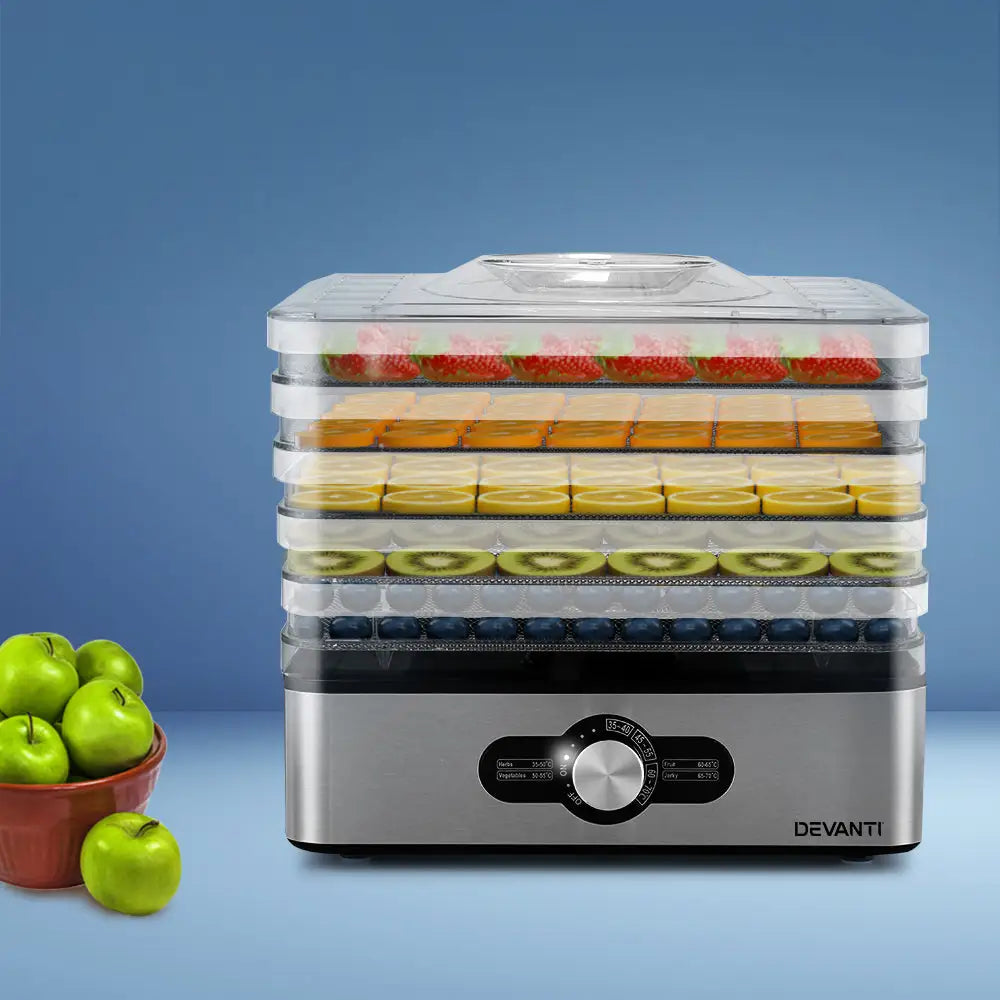 Devanti 5 Trays Food Dehydrator Stainless Steel Tray - Appliances > Appliances Others