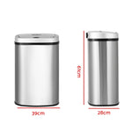 Devanti 50L Sensor Bin Motion Rubbish Automatic Silver - Appliances > Kitchen Appliances