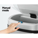 Devanti 50L Sensor Bin Motion Rubbish Automatic Silver - Appliances > Kitchen Appliances