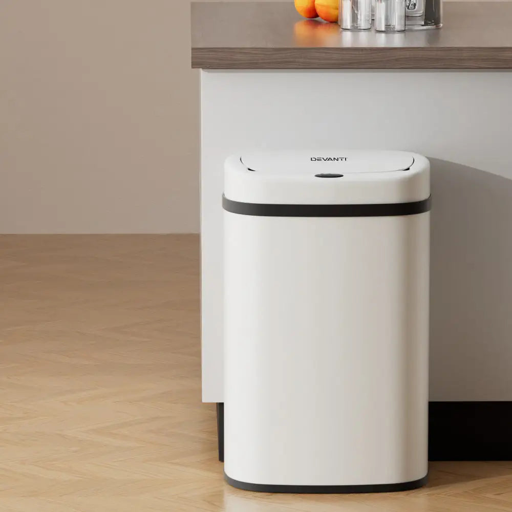 Devanti 50L Sensor Bin Motion Rubbish Automatic White - Appliances > Kitchen Appliances