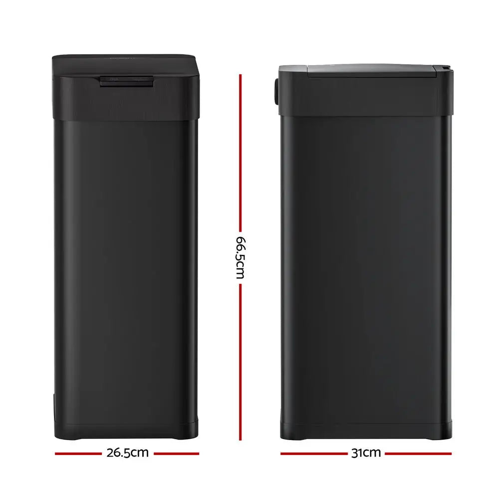Devanti 50L Sensor Bin Motion Rubbish Bins Kitchen Automatic Trash Can Black - Home & Garden > Kitchen Bins > Automatic