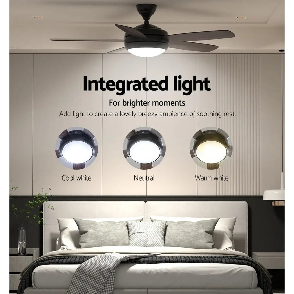 Devanti 52’’ Ceiling Fan AC Motor 5 Blades w/Light - Dark Wood - Appliances > Kitchen Appliances