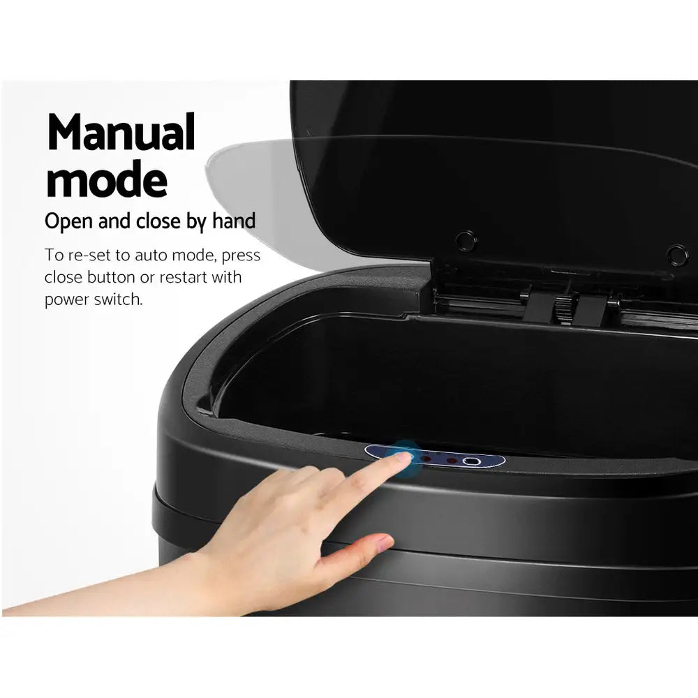 Devanti 58L Motion Sensor Bin Rubbish Automatic Black - Home & Garden > Kitchen Bins