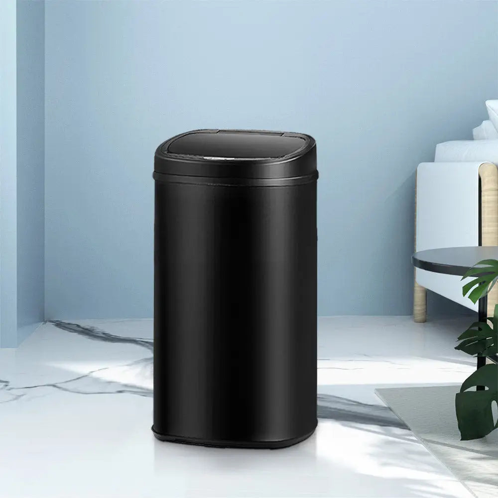 Devanti 58L Motion Sensor Bin Rubbish Automatic Black - Home & Garden > Kitchen Bins