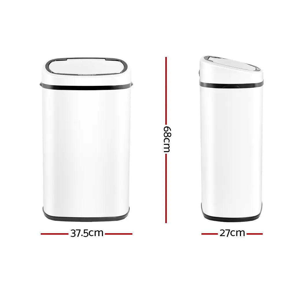 Devanti 58L Motion Sensor Bin Rubbish Automatic White - Home & Garden > Kitchen Bins