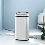 Devanti 58L Motion Sensor Bin Rubbish Automatic White - Home & Garden > Kitchen Bins