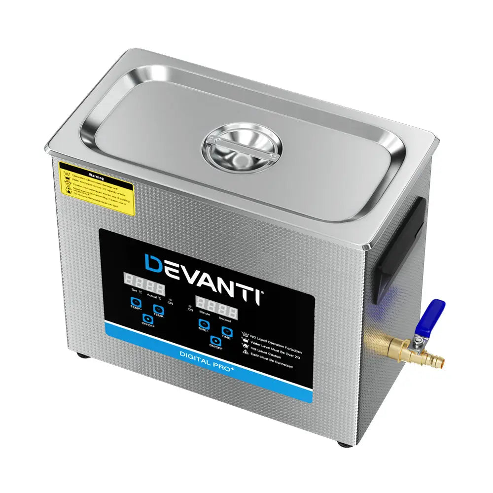 Devanti 6.5L Ultrasonic Cleaner Heater Cleaning Machine Timer Industrial 180W - Appliances > Appliances Others