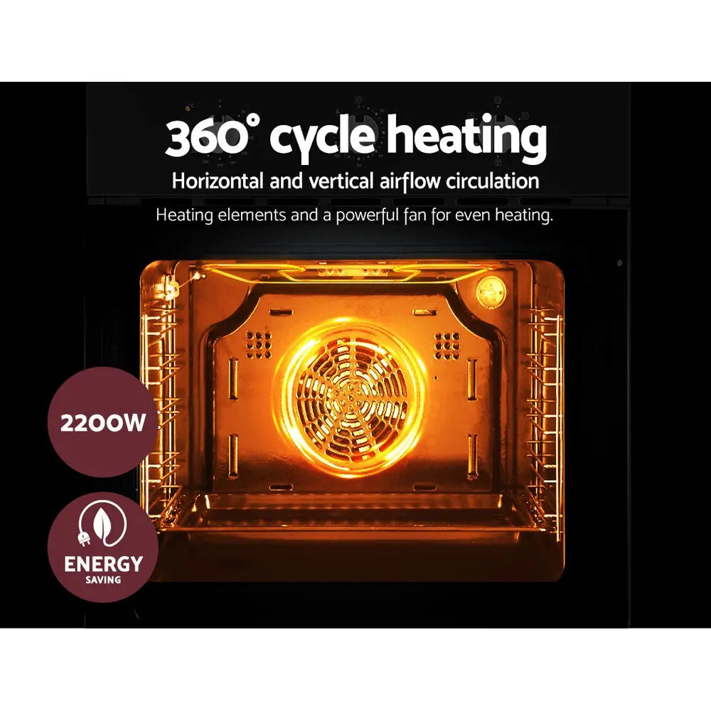 Devanti 60cm Electric Built In Wall Oven Stainless Steel - Appliances > Kitchen Appliances