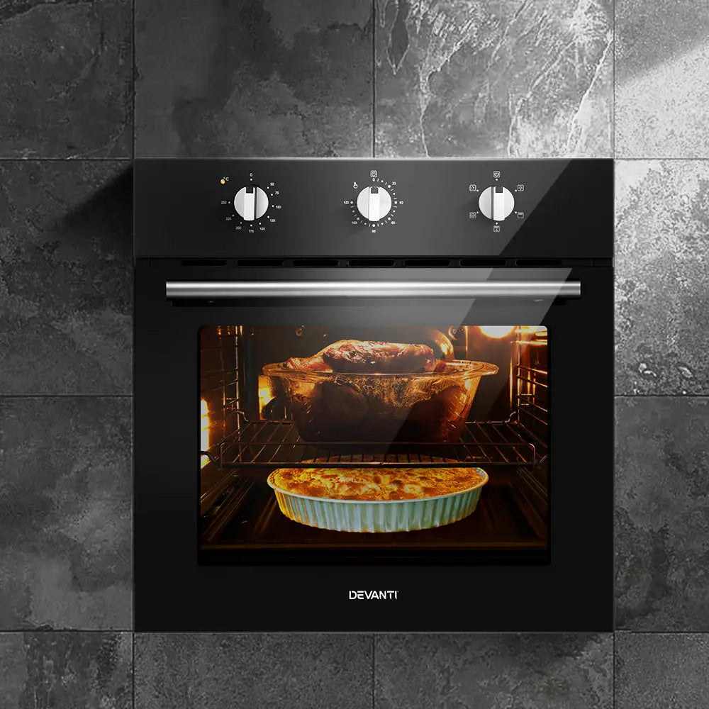 Devanti 60cm Electric Built In Wall Oven Stainless Steel - Appliances > Kitchen Appliances