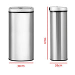 Devanti 60L Sensor Bin Motion Rubbish Automatic Silver - Appliances > Kitchen Appliances