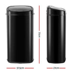 Devanti 68L Motion Sensor Bin Rubbish Automatic Black - Home & Garden > Kitchen Bins