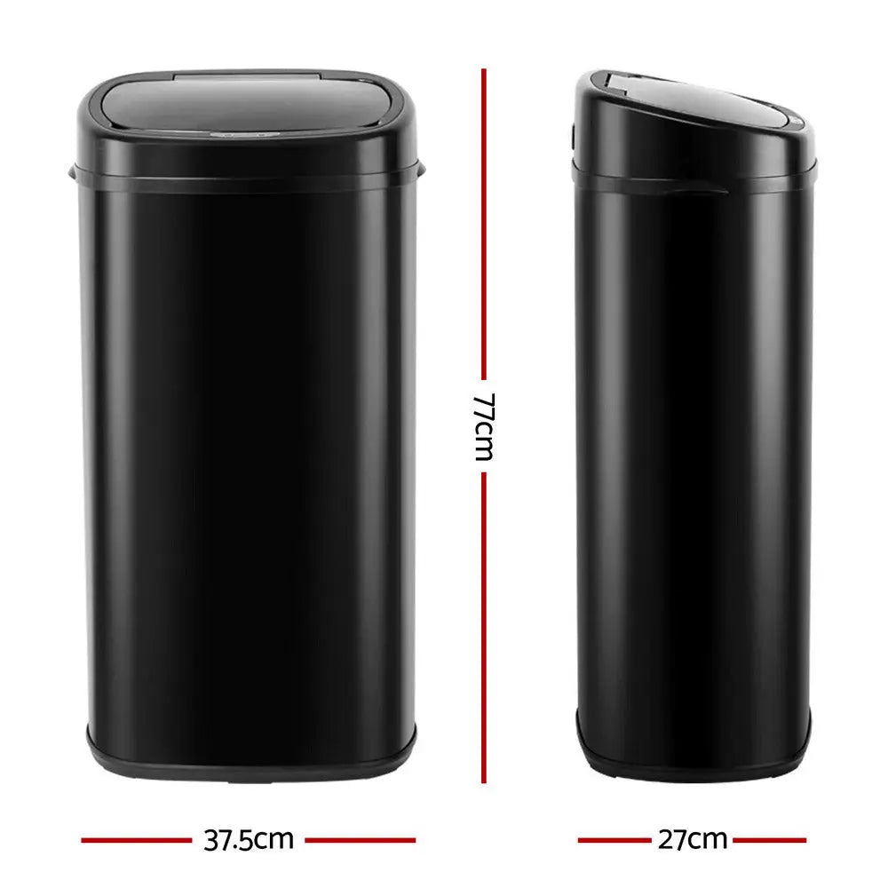 Devanti 68L Motion Sensor Bin Rubbish Automatic Black - Home & Garden > Kitchen Bins