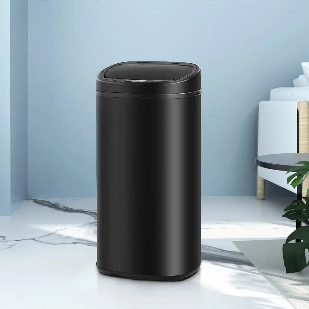 Devanti 68L Motion Sensor Bin Rubbish Automatic Black - Home & Garden > Kitchen Bins