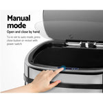 Devanti 68L Motion Sensor Bin Rubbish Automatic Silver - Home & Garden > Kitchen Bins