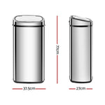 Devanti 68L Motion Sensor Bin Rubbish Automatic Silver - Home & Garden > Kitchen Bins