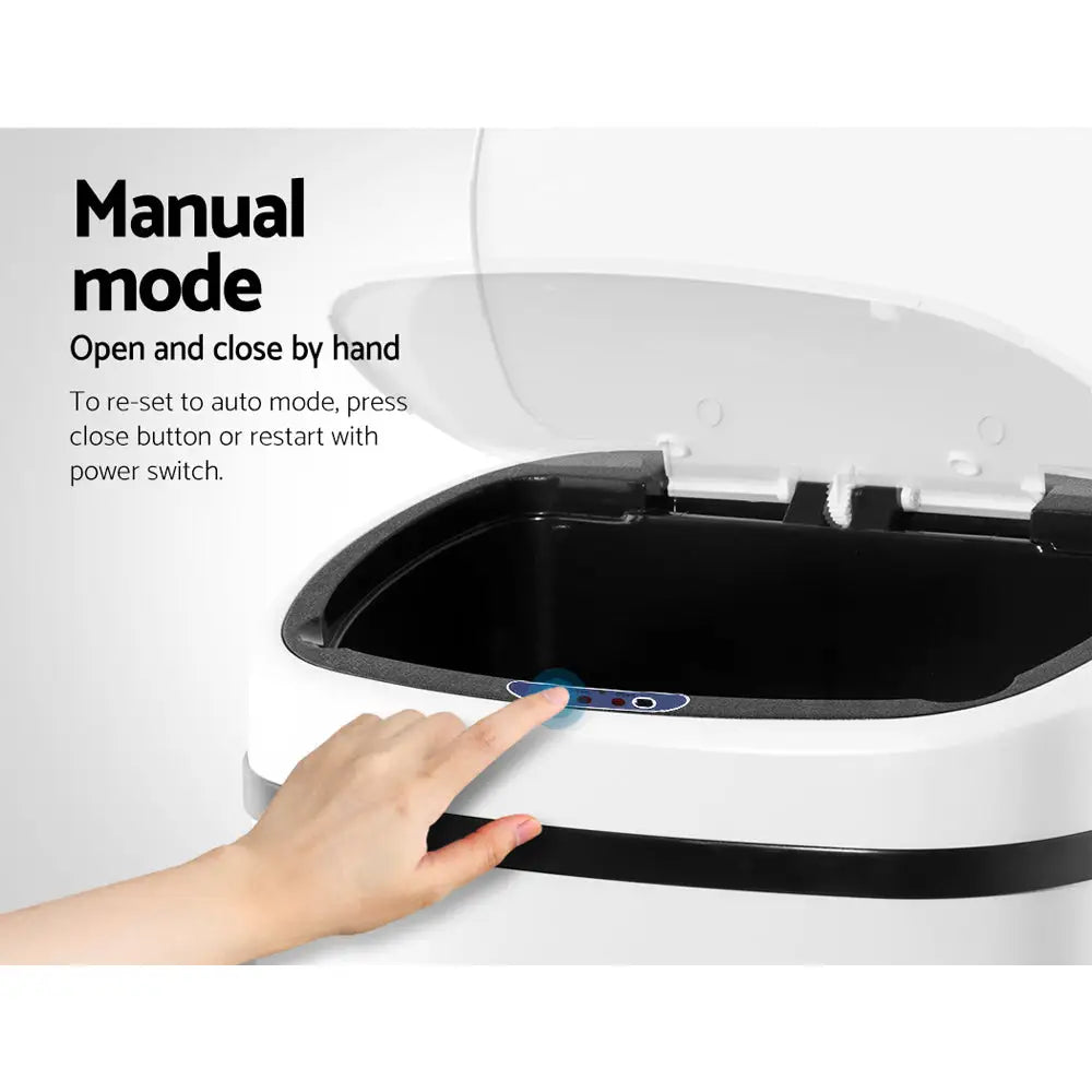Devanti 68L Motion Sensor Bin Rubbish Automatic White - Home & Garden > Kitchen Bins