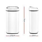 Devanti 68L Motion Sensor Bin Rubbish Automatic White - Home & Garden > Kitchen Bins