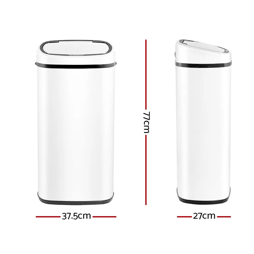 Devanti 68L Motion Sensor Bin Rubbish Automatic White - Home & Garden > Kitchen Bins