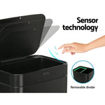 Devanti 70L Motion Sensor Bin Pedal Bins Automatic Black - Appliances > Appliances Others