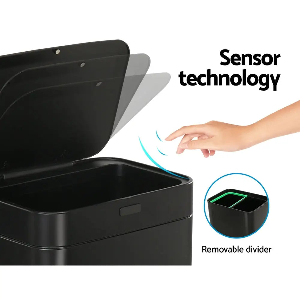 Devanti 70L Motion Sensor Bin Pedal Bins Automatic Black - Appliances > Appliances Others
