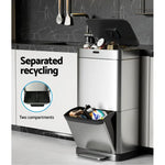 Devanti 70L Motion Sensor Bin Pedal Bins Automatic Siver - Appliances > Appliances Others