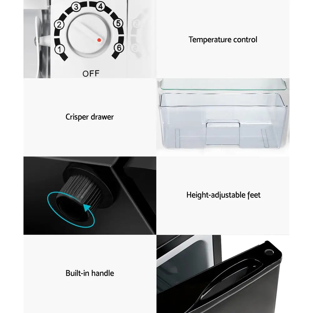Devanti 95L Bar Fridge Black - Appliances > Kitchen Appliances