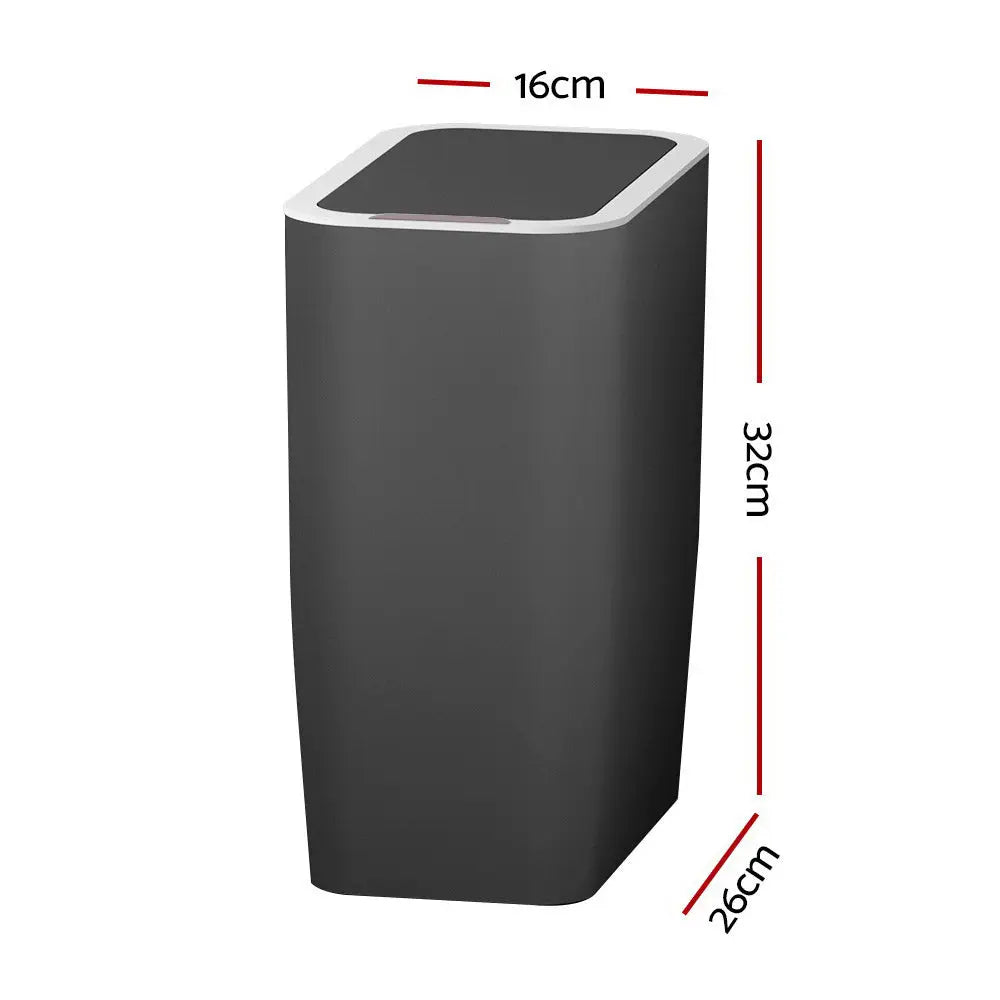 Devanti 9L Motion Sensor Bin Rubbish Automatic Ash Black - Home & Garden > Kitchen Bins