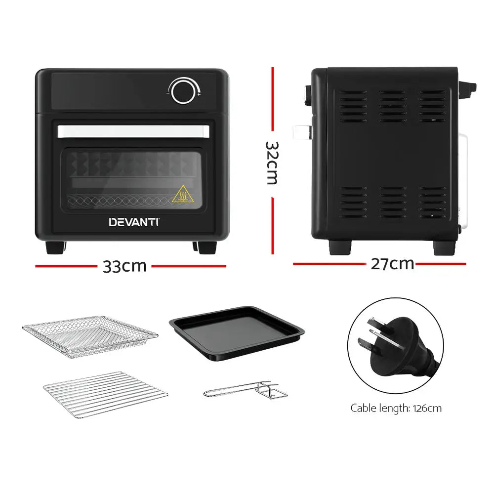 Devanti Air Fryer 15L LCD Fryers Oven - Appliances > Kitchen Appliances