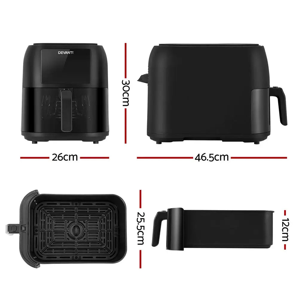 Devanti Air Fryer 8L LCD Fryers - Appliances > Kitchen Appliances