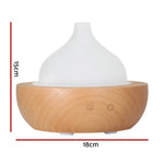 Devanti Aroma Aromatherapy Diffuser LED Oil Ultrasonic Air Humidifier Glass Wood - Appliances > Aroma Diffusers &