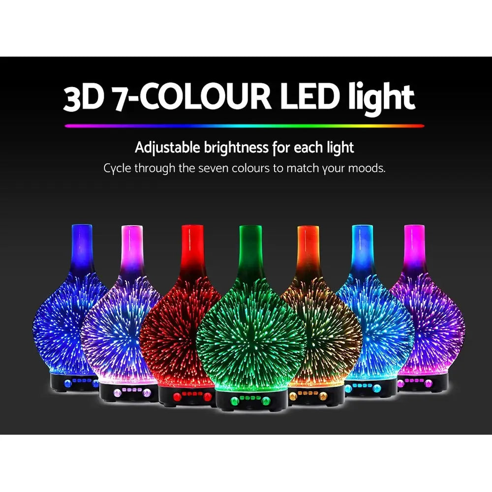 Devanti Aroma Diffuser Aromatherapy 3D Glass 100ml - Appliances > Aroma Diffusers & Humidifiers