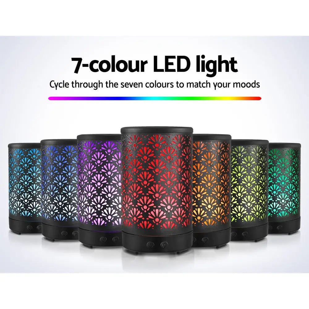 Devanti Aroma Diffuser Aromatherapy Black 100ml - Appliances > Aroma Diffusers & Humidifiers
