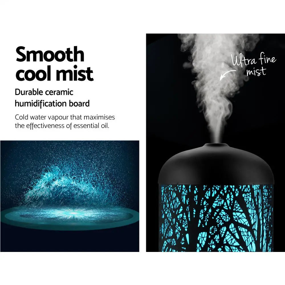 Devanti Aroma Diffuser Aromatherapy Black 160ml - Appliances > Aroma Diffusers & Humidifiers