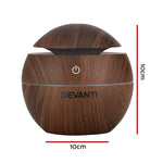 Devanti Aroma Diffuser Aromatherapy Dark Wood 130ml - Appliances > Aroma Diffusers & Humidifiers