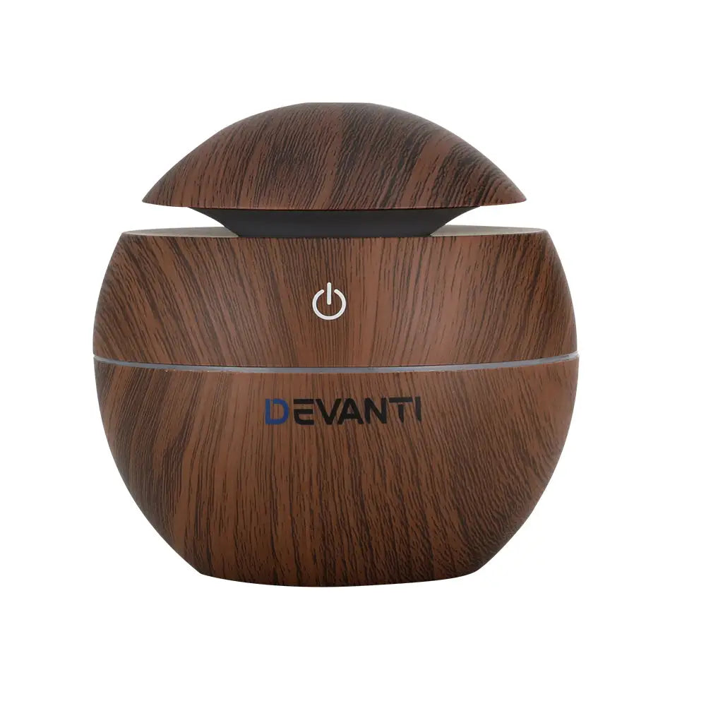 Devanti Aroma Diffuser Aromatherapy Dark Wood 130ml - Appliances > Aroma Diffusers & Humidifiers