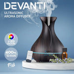 Devanti Aroma Diffuser Aromatherapy Dark Wood 400ml - Appliances > Aroma Diffusers & Humidifiers