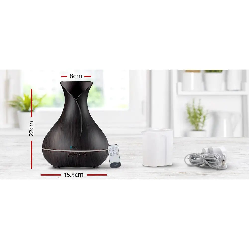 Devanti Aroma Diffuser Aromatherapy Dark Wood 400ml - Appliances > Aroma Diffusers & Humidifiers