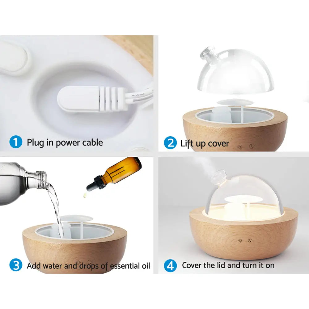 Devanti Aroma Diffuser Aromatherapy Glass 200ml - Appliances > Aroma Diffusers & Humidifiers