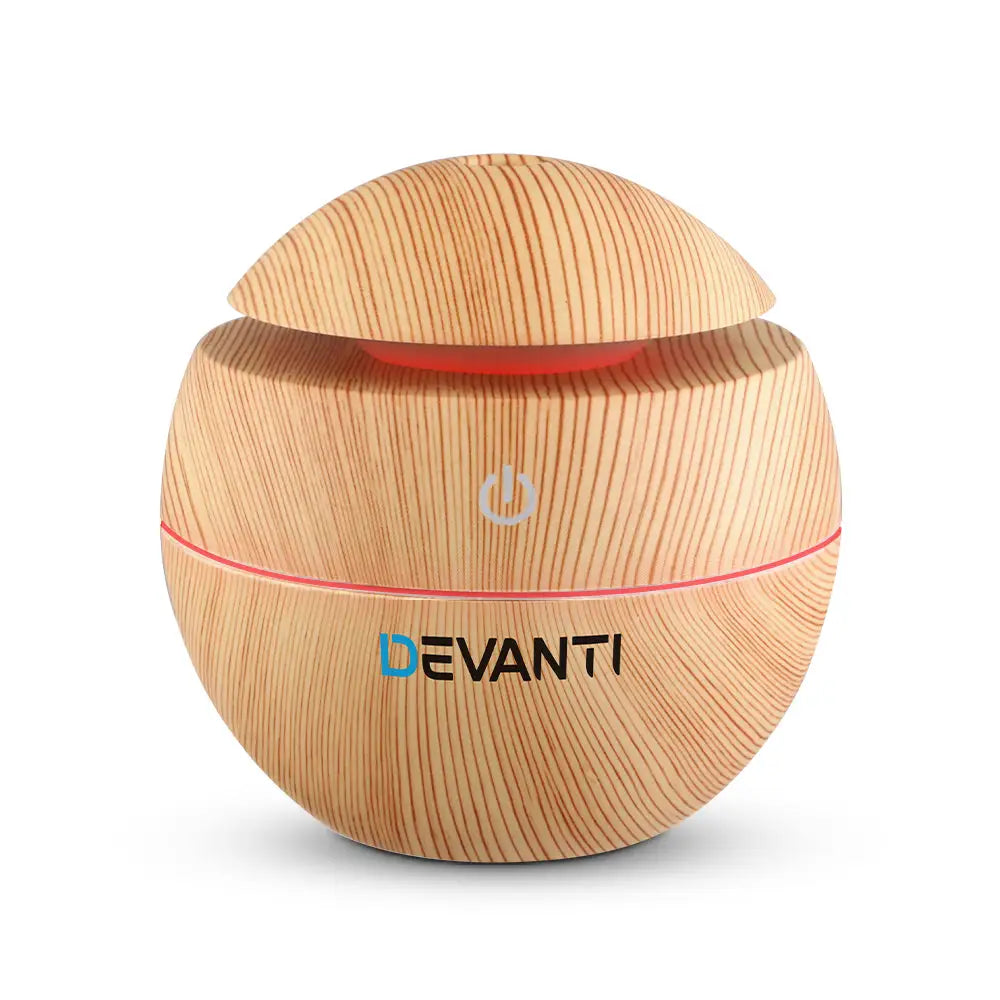 Devanti Aroma Diffuser Aromatherapy Light Wood 130ml - Appliances > Aroma Diffusers & Humidifiers
