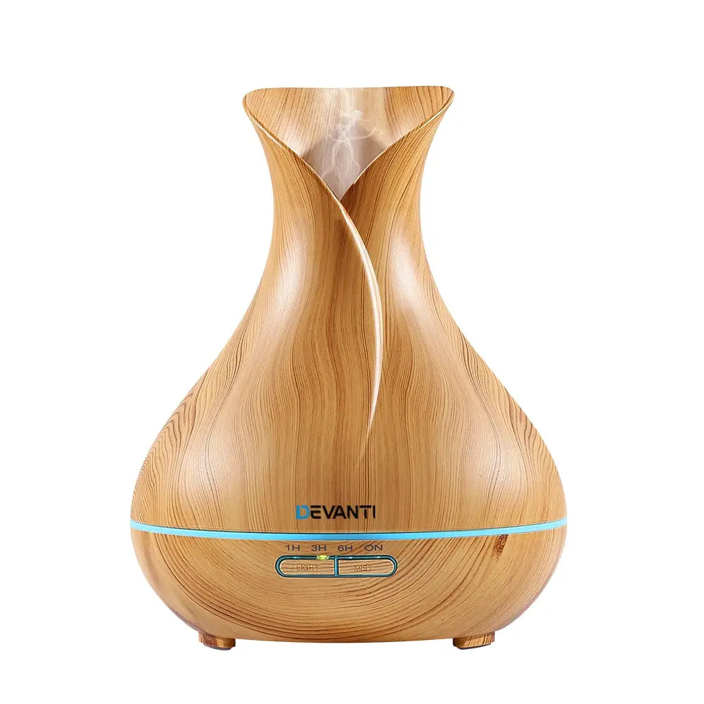 Devanti Aroma Diffuser Aromatherapy Light Wood 400ml - Appliances > Aroma Diffusers & Humidifiers