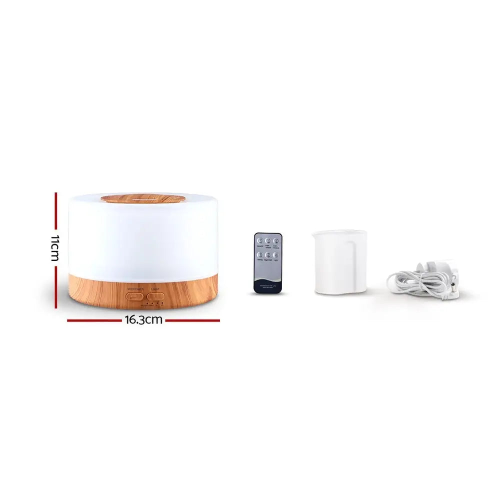 Devanti Aroma Diffuser Aromatherapy Light Wood 500ml - Appliances > Aroma Diffusers & Humidifiers