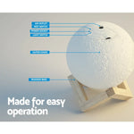 Devanti Aroma Diffuser Aromatherapy Moon Lamp 880ml - Appliances > Aroma Diffusers & Humidifiers
