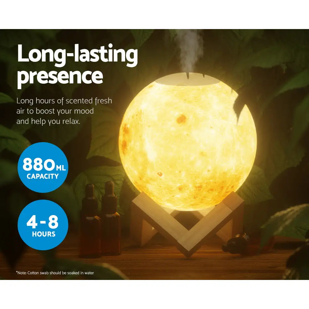 Devanti Aroma Diffuser Aromatherapy Moon Lamp 880ml - Appliances > Aroma Diffusers & Humidifiers