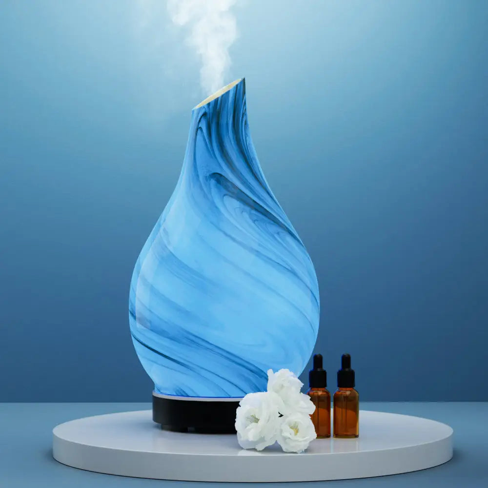 Devanti Aromatherapy Aroma Diffuser Essential Oil Humidifier LED Glass Marble - Appliances > Aroma Diffusers &