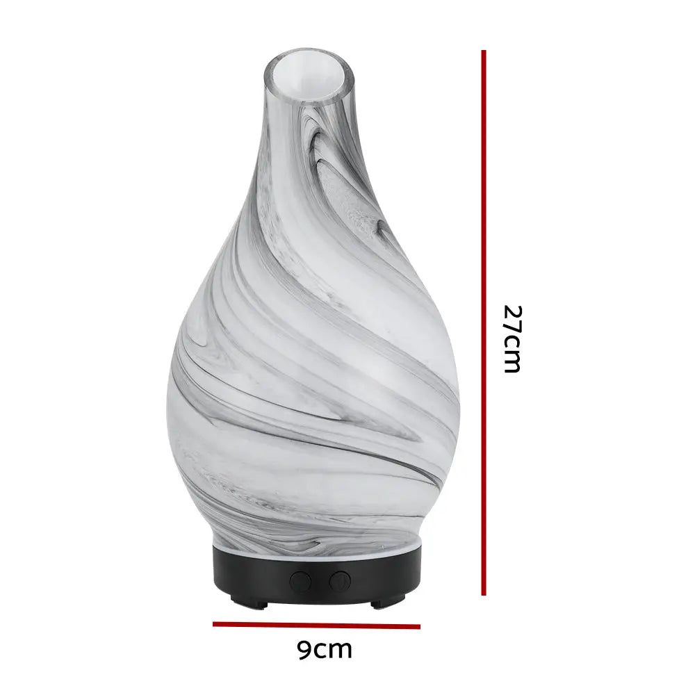 Devanti Aromatherapy Aroma Diffuser Essential Oil Humidifier LED Glass Marble - Appliances > Aroma Diffusers &
