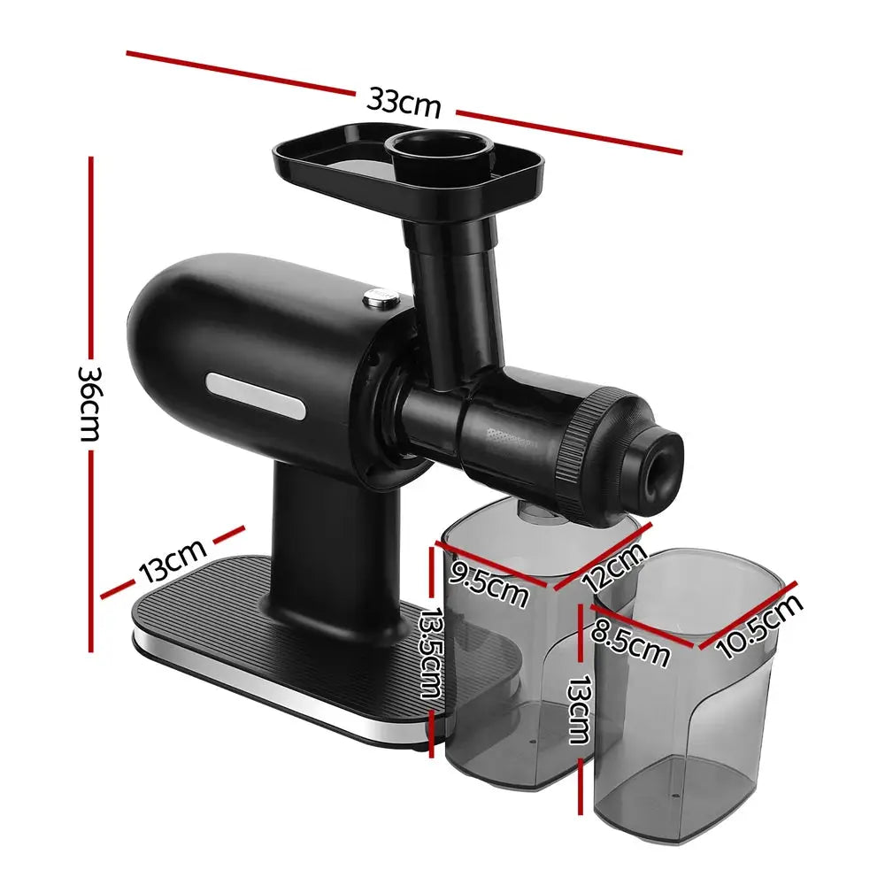 Devanti Cold Press Slow Juicer Fruit Juice Extractor 160W Black - Appliances > Kitchen Appliances