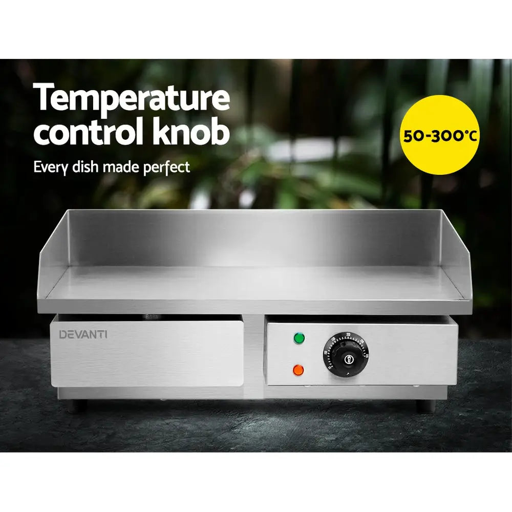 Devanti Commercial Electric Griddle 55cm BBQ Grill Plate 3000W - Appliances > Kitchen Appliances