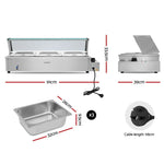 Devanti Commercial Food Warmer Bain Marie 3 Electric Buffet Pans - Appliances > Kitchen Appliances > Food Warmers &