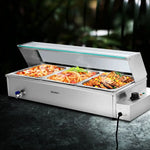 Devanti Commercial Food Warmer Bain Marie 3 Electric Buffet Pans - Appliances > Kitchen Appliances > Food Warmers &